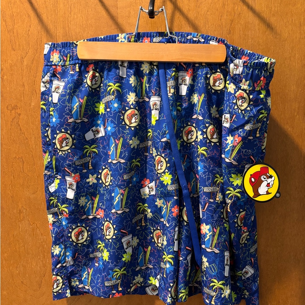 Buc-ee's Men's Blue Graphic Swim Trunks